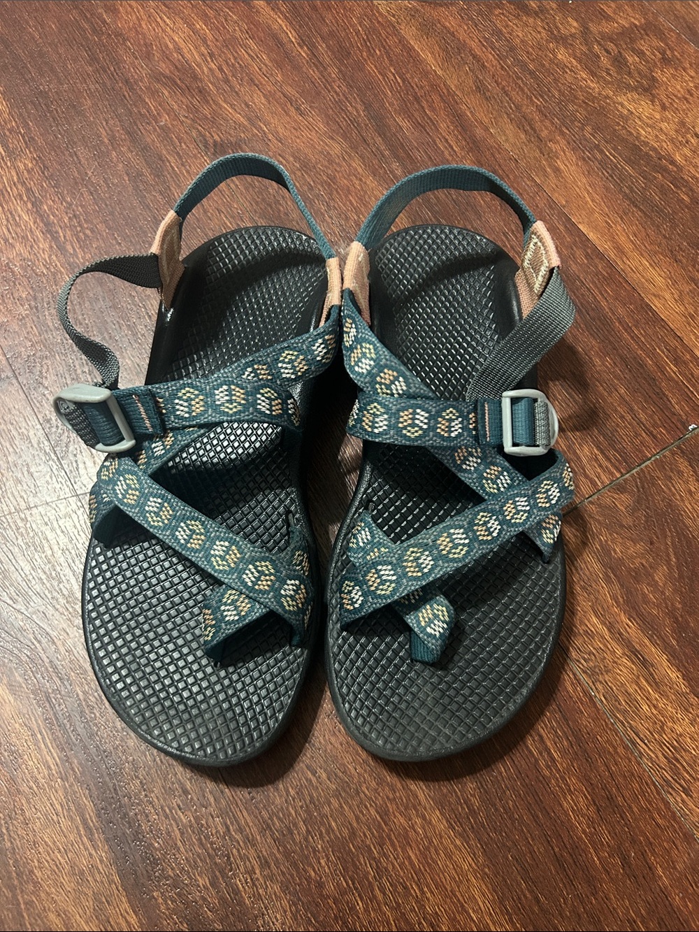 Chaco Women's Teal Patterned Adjustable Strap Sandals